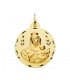 Scapulaire Vierge du Carmel et Sacré Coeur de Jésus Or 18 K 28mm Sculptée