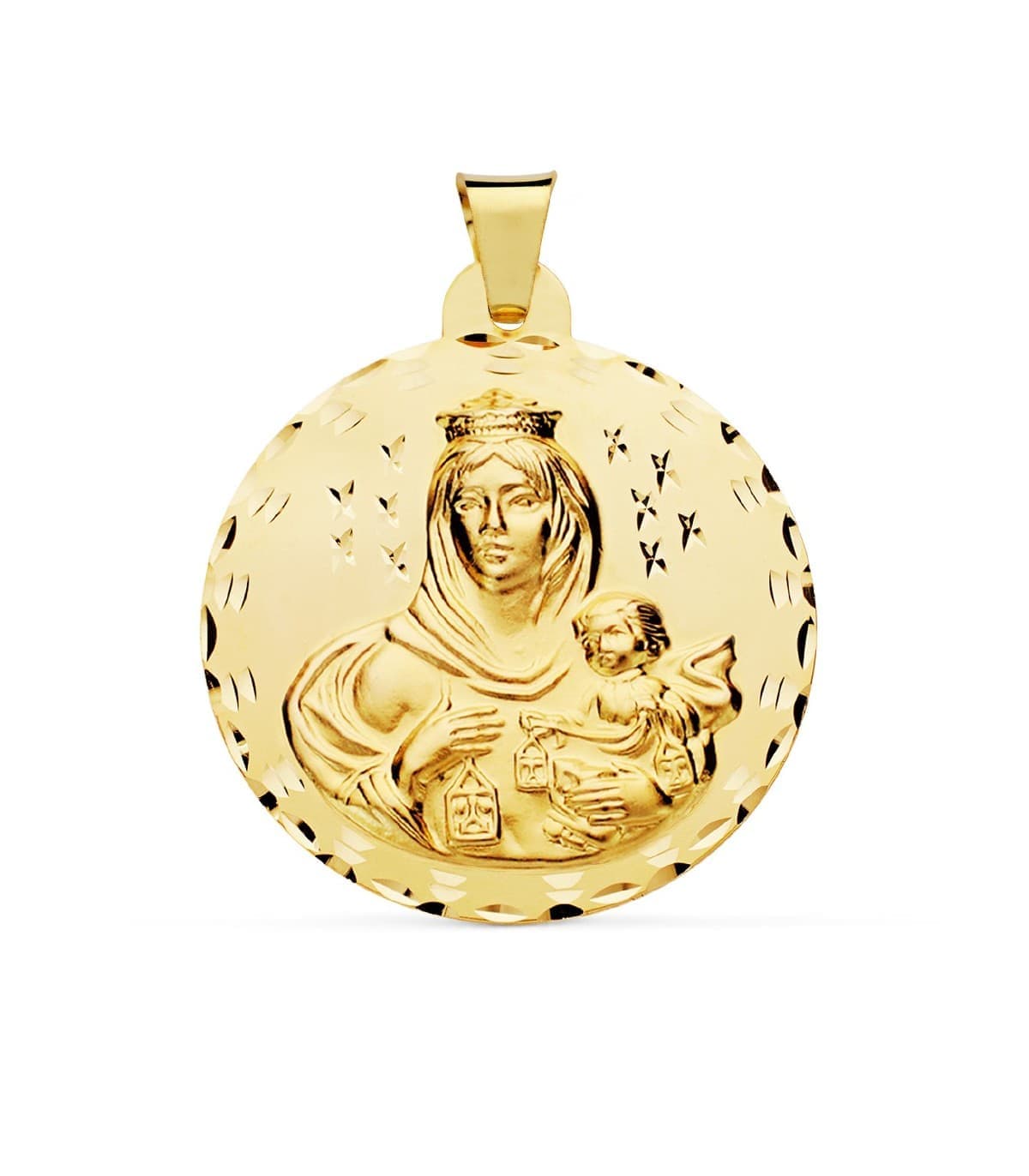 Médaille Argent 925 Notre Dame Du Scapulaire - Vierge Du Mont Carmel Made In Italy