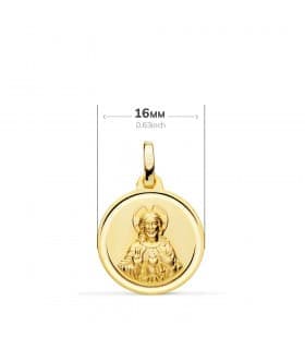 V. Carmen y C. Jesús Oro 18K Escapulario Bisel 16 mm