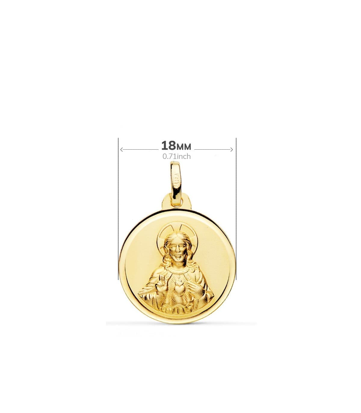 V. Carmen y C. Jesús Oro 18K Escapulario Bisel 18mm