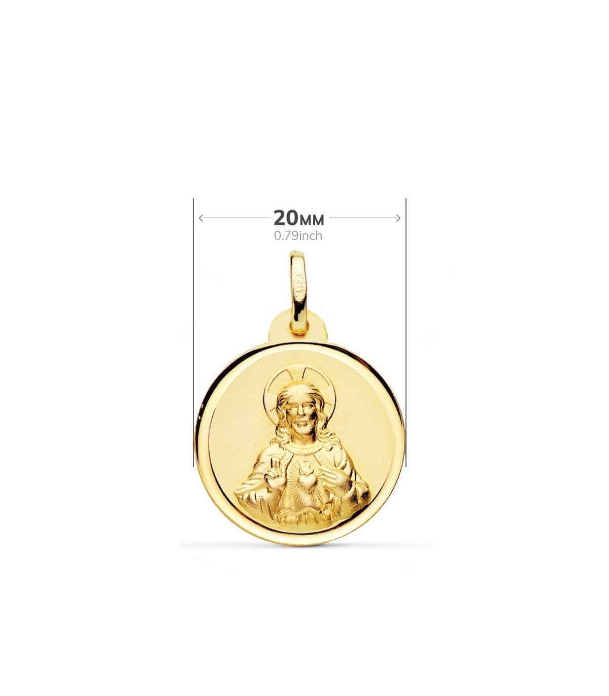 V. du Mont Carmel et C. Jésus Or 18K Scapulaire Biseauté 20 mm