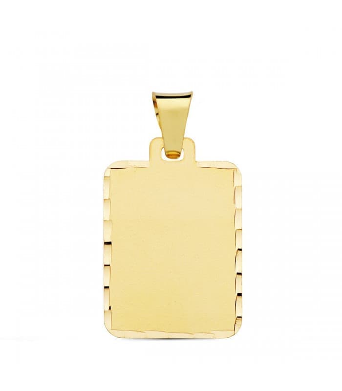 Pendentif plaque rectangulaire facetté Or 18K 24 mm