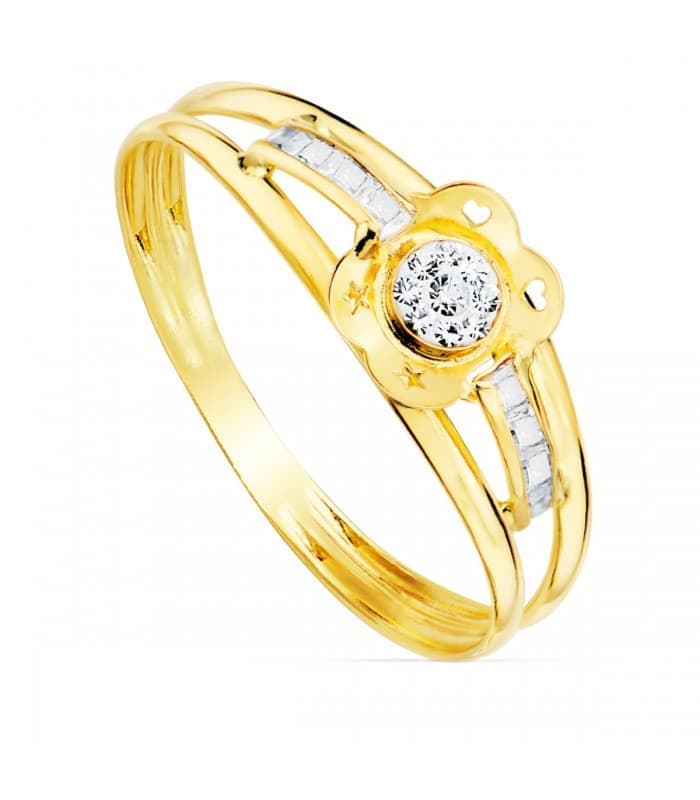 Juego de Comunión Oro Amarillo 18K Flor