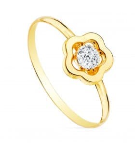 Sortija niña Comunión Micaela Oro 18K Flor