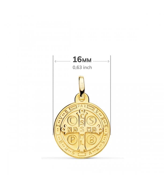 Medalla San Benito 18 Ktes 16mm