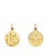 Médaille religieuse Saint Benoit Or jaune 18 carats 14 mm Patron d'Europe