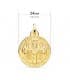 Médaille Saint Benoit Or 18 K 24 mm, Scapulaire avec visage et croix