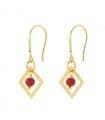 Orecchini donna rombo corallo oro giallo 18kt