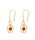 Orecchini donna fiore corallo-turchese oro giallo 18kt