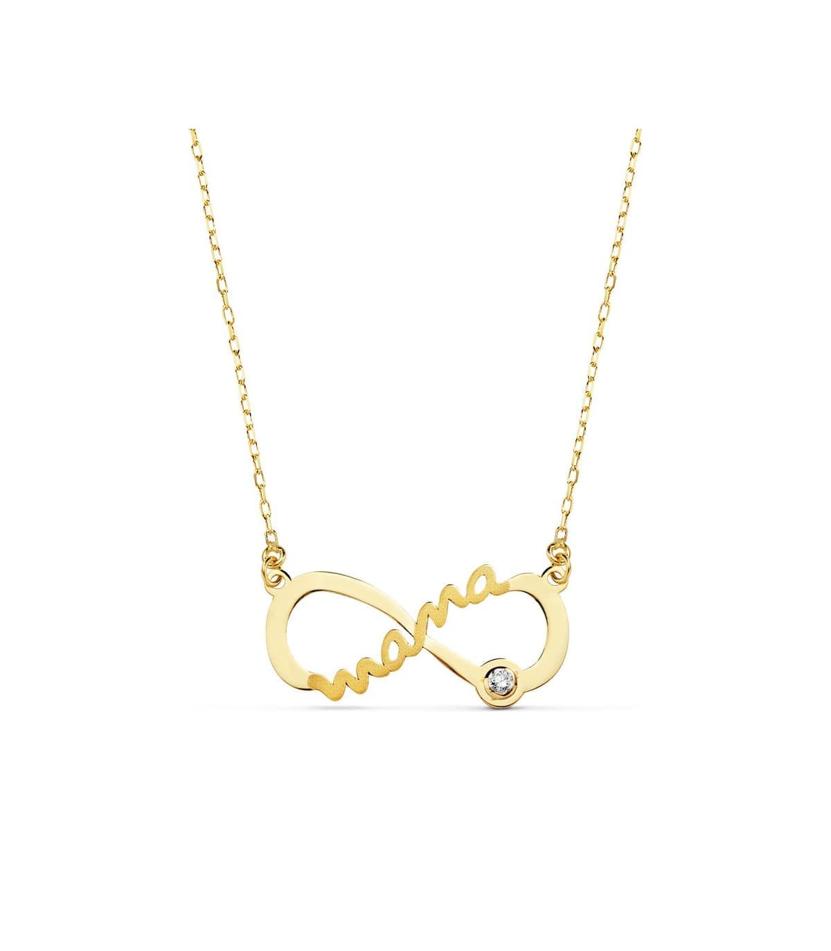 Collar Mamá Infinito Oro Amarillo 9K