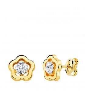 Pendientes niña Comunión Micaela Oro 18K Flor