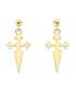 Boucles d'oreilles Croix Pendentif Or Jaune 18K