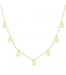 Collar Mujer Chapitas Oro Amarillo 18K 40 cm