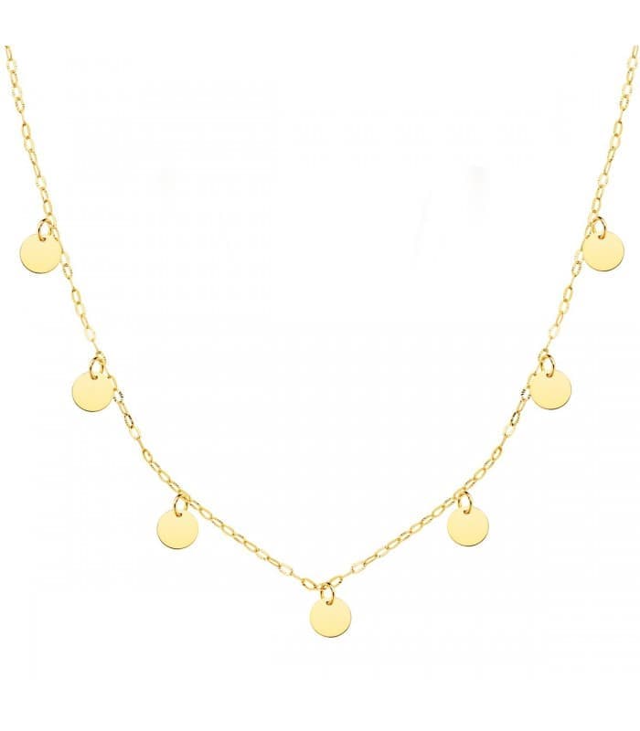 Collar Mujer Chapitas Oro Amarillo 18K 40 cm