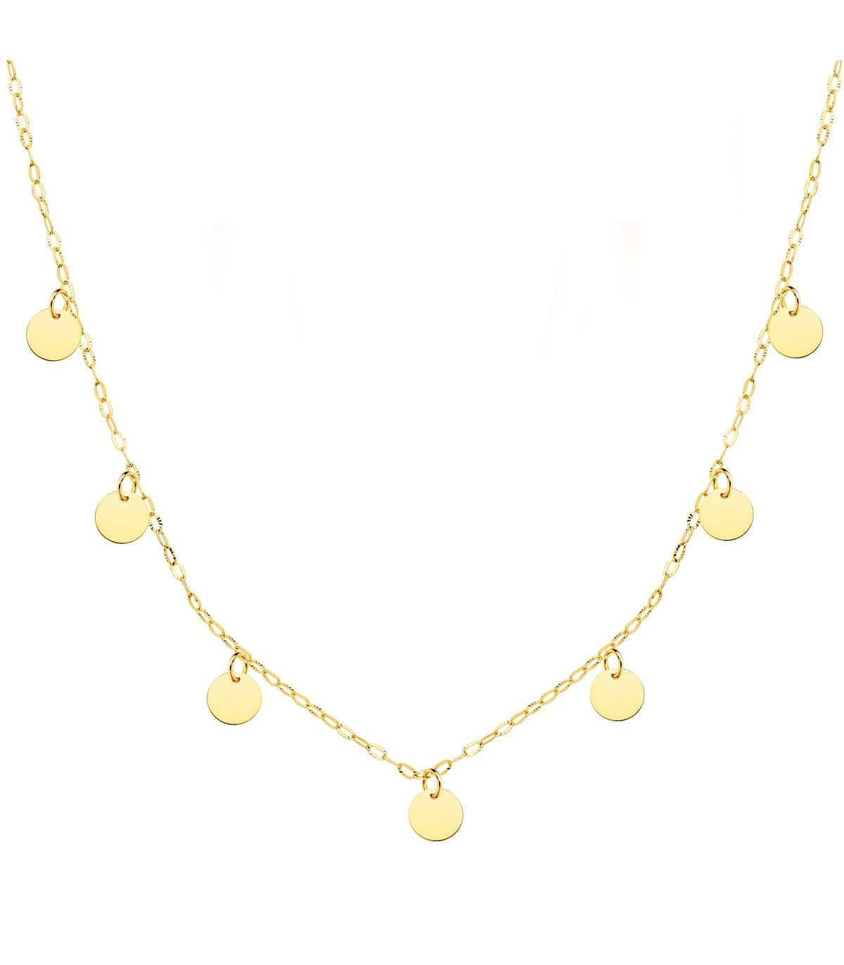 Collar Mujer Chapitas Oro Amarillo 18K 40 cm