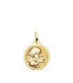 18K MÉDAILLE RONDE ANGE ET COLOMBE 16MM