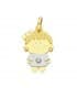 Pendentif silhouette fille Or bicolore 18K