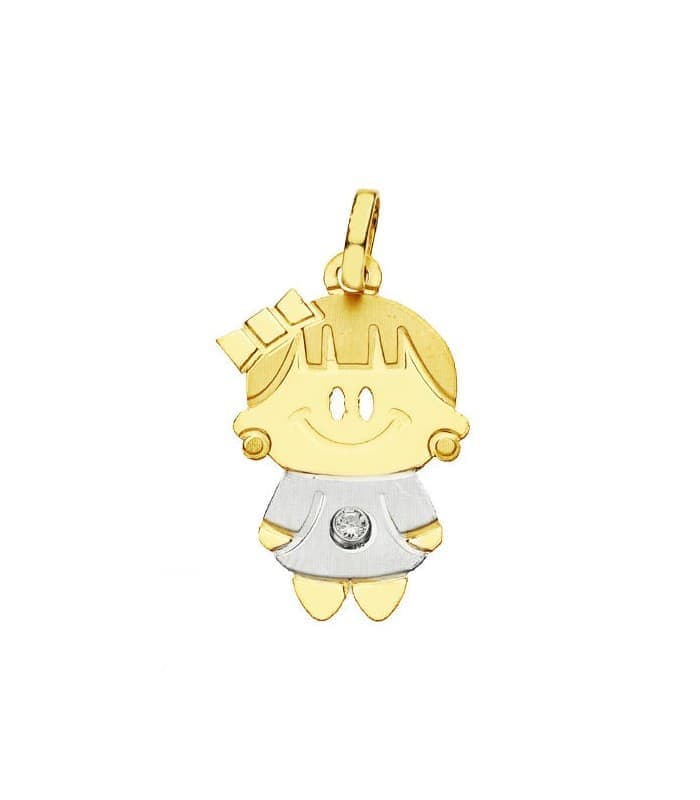 Pendentif silhouette fille Or bicolore 18K