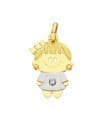 Pendentif silhouette fille Or bicolore 18K