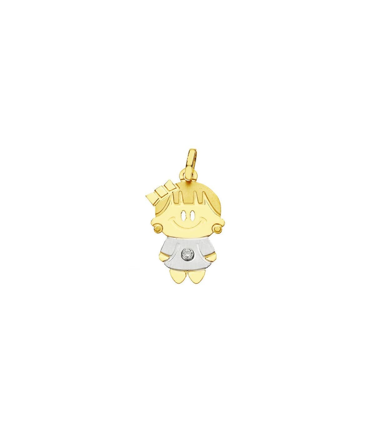Pendentif silhouette fille Or bicolore 18K