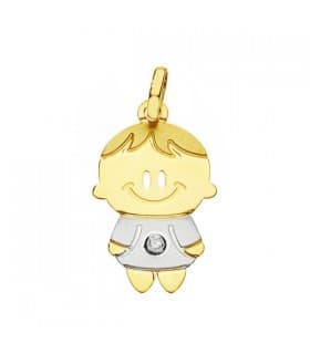 Pendentif silhouette garçon Or bicolore 18K