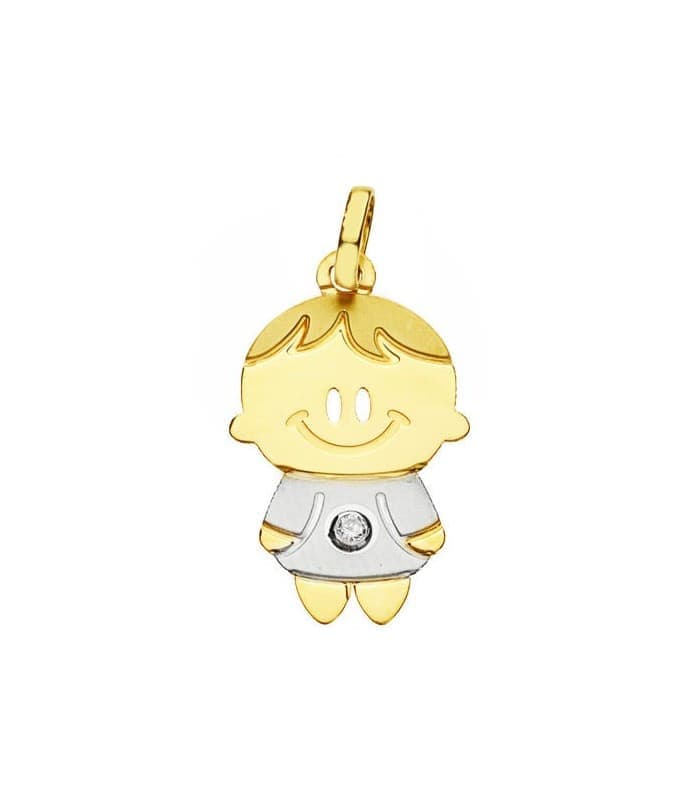 Pendentif silhouette garçon Or bicolore 18K