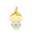 Colgante silueta niño Oro bicolor 18K