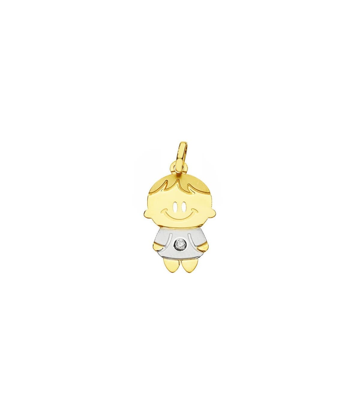Pendentif silhouette garçon Or bicolore 18K