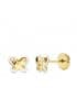 Clous d'oreilles Bébé et fille Ragna Or blanc et giallo 750, motif papillon 5mm