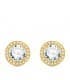 Orecchini punto luce Candida, ideale da donna, in oro giallo 18kt rosetta con zircone