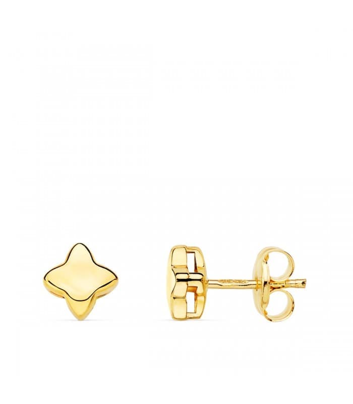 Orecchini Olimpia oro giallo 18kt Stella di quattro punte, 6,5 mm