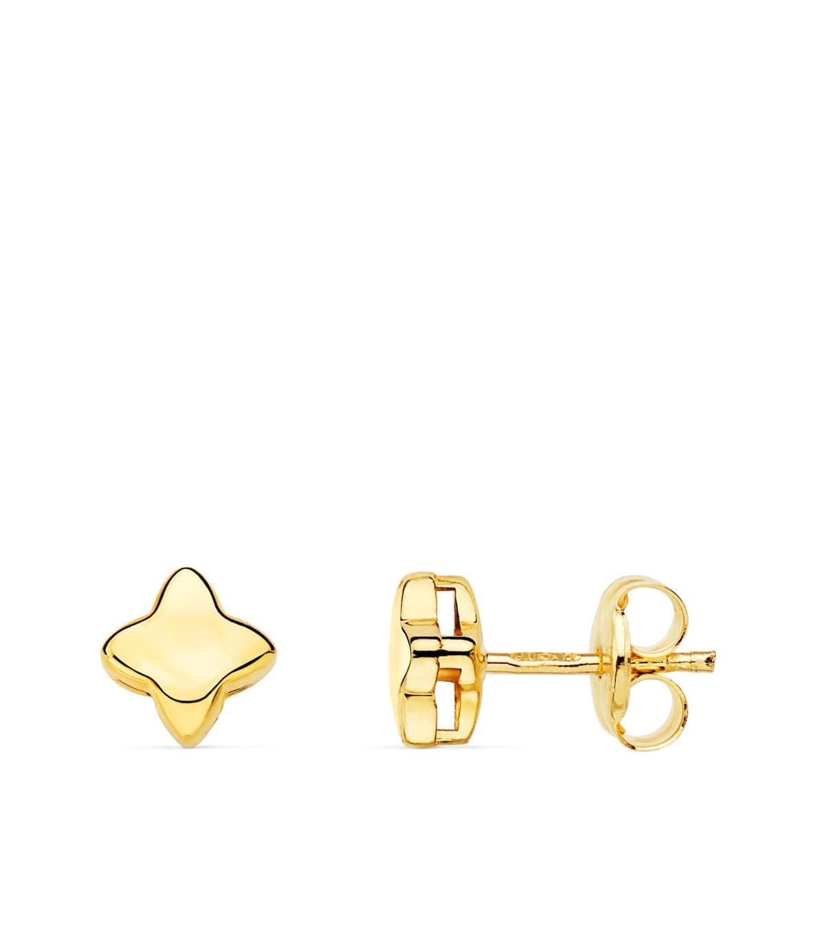 Pendientes oro amarillo 18K Estrella 4 puntas