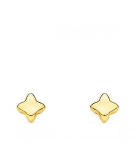 Orecchini Olimpia oro giallo 18kt Stella di quattro punte, 6,5 mm