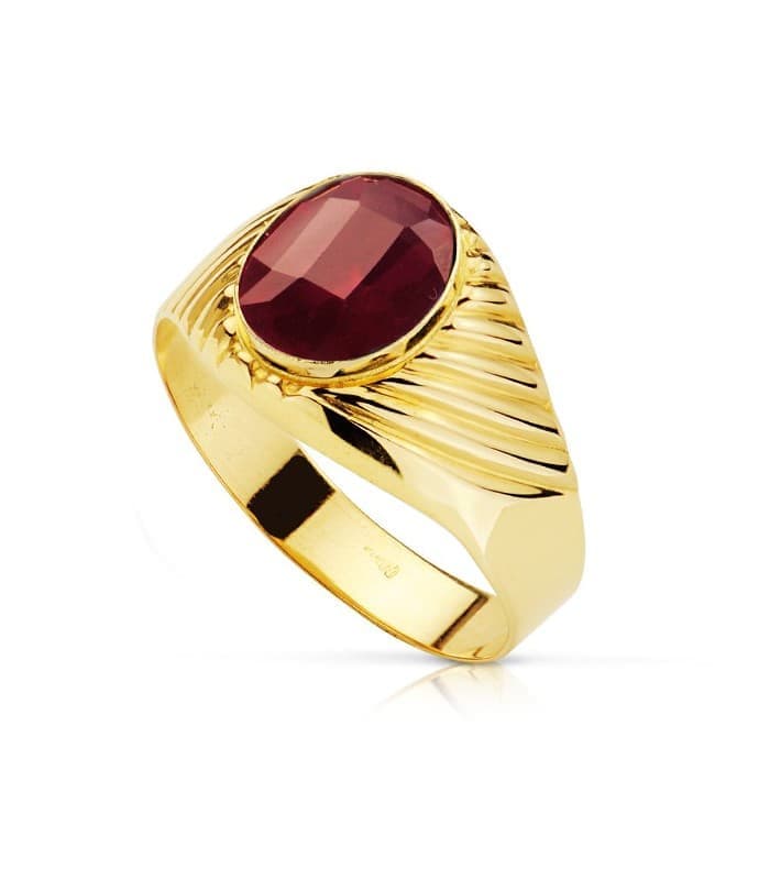 Sello caballero Roberto Oro 18K Espinela Roja