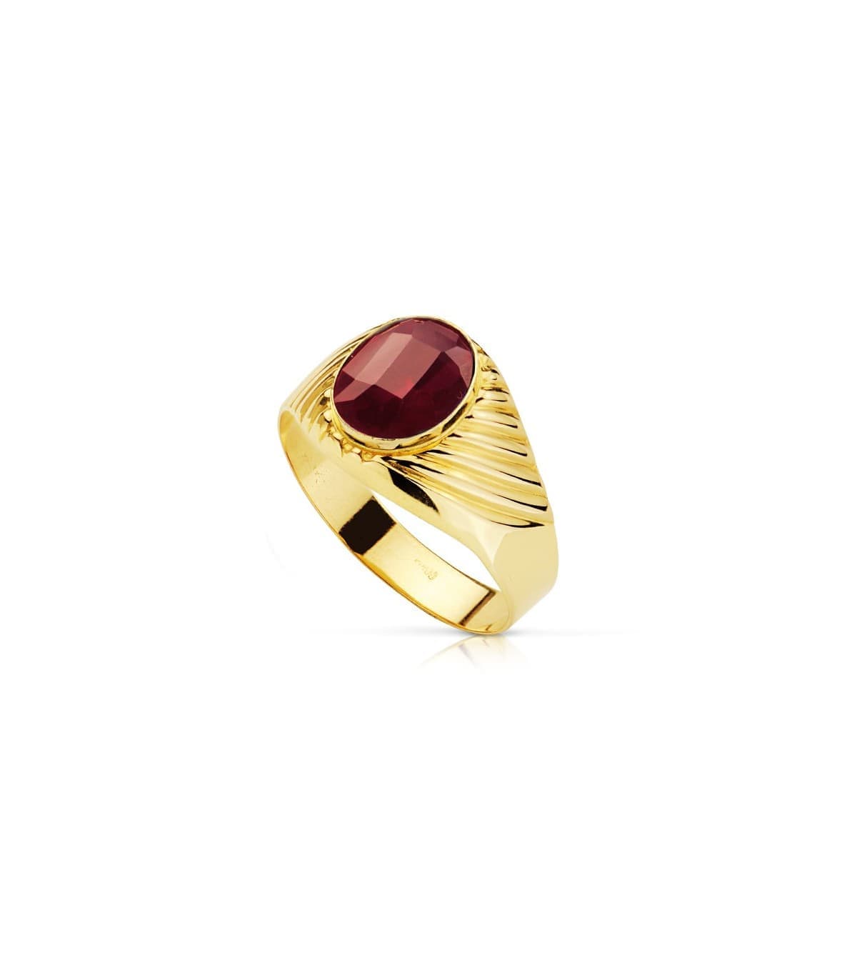 Chevalière homme Roberto Or 18K Spinelle Rouge