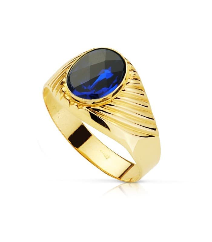 Sello caballero Roberto Oro 18K Espinela Azul