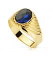 Sello caballero Roberto Oro 18K Espinela Azul