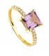 Sortija Mineral Oro Amarillo 18K Amatista anillo piedra con piedra de colores