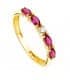 Sortija Marquis Oro Amarillo 18K Fucsia