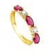 Memoire-Ring mit Pink Zirkonia in Marquis-Schliff und Krappenfassung