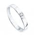 Anillo Mujer oro blanco 18K Flat Stone solitario alianza