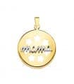 Pendentif "Mamá" Plaque Or bicolore 18K