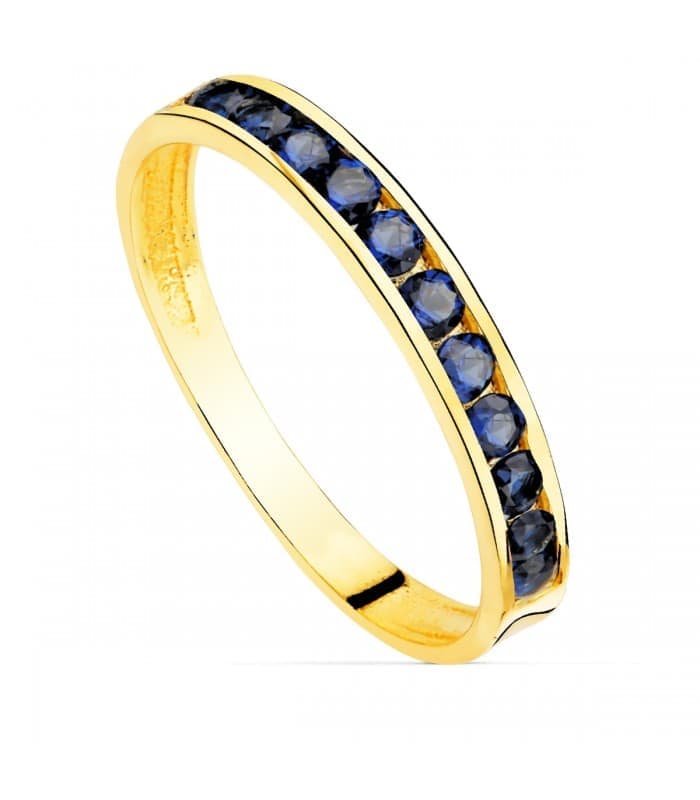 Sortija oro 18K Romina Carril Azul