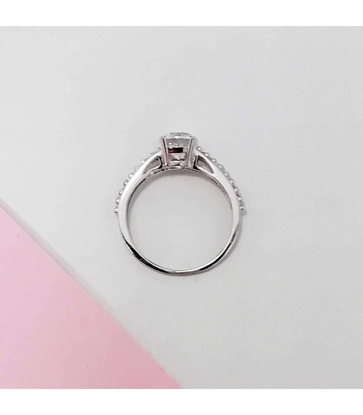 Solitario Anello in oro bianco 18k | Anelli di fidanzamento da donna