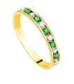 Sortija oro 18K Romina Carril Verde Cristal