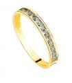 Bague or 18K Romuna Rail Aigue-Marine