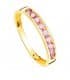 Memoire-Ring Zirkonia Rosa, Gold 18K | Ring mit Steinen für Damen – 14481