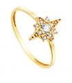 Bague femme or jaune 18K Rose des vents