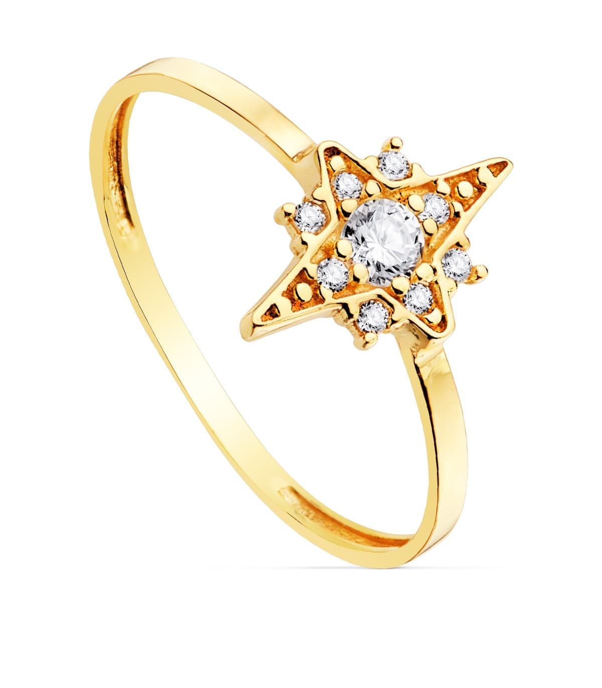 Sortija mujer oro amarillo 18K Rosa de los vientos