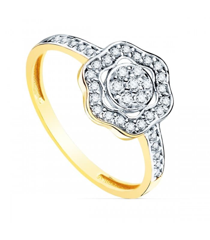 Bague femme 2 ors 18K Fleur